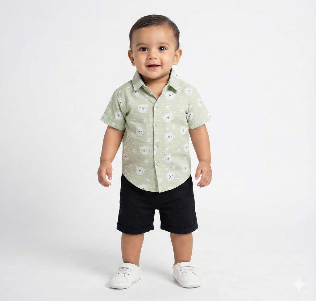 Havok Infant printed Green Shirt Havok kids