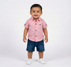 Havok Infant Pink Shirt for Boys Half Sleeve Butterfly