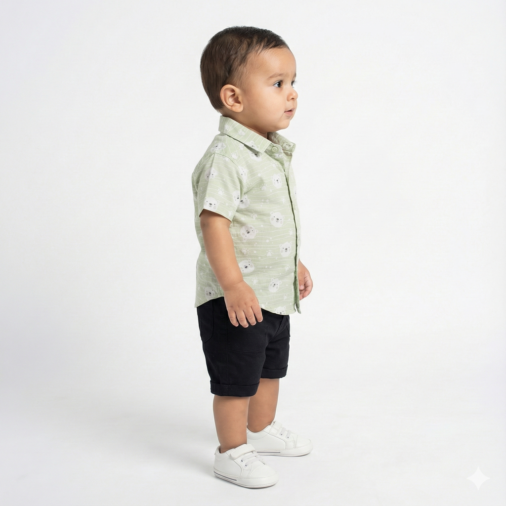 Havok Infant printed Green Shirt Havok kids
