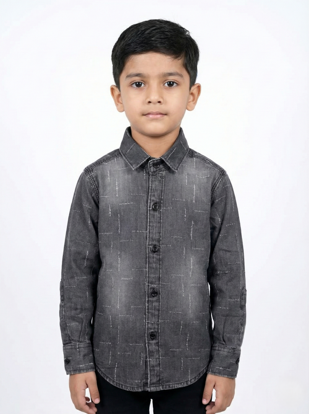 Havok boy Dark Grey Denim Button-Down Shirt