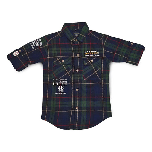 Green Checks Shirt Button Down Full Sleeve
