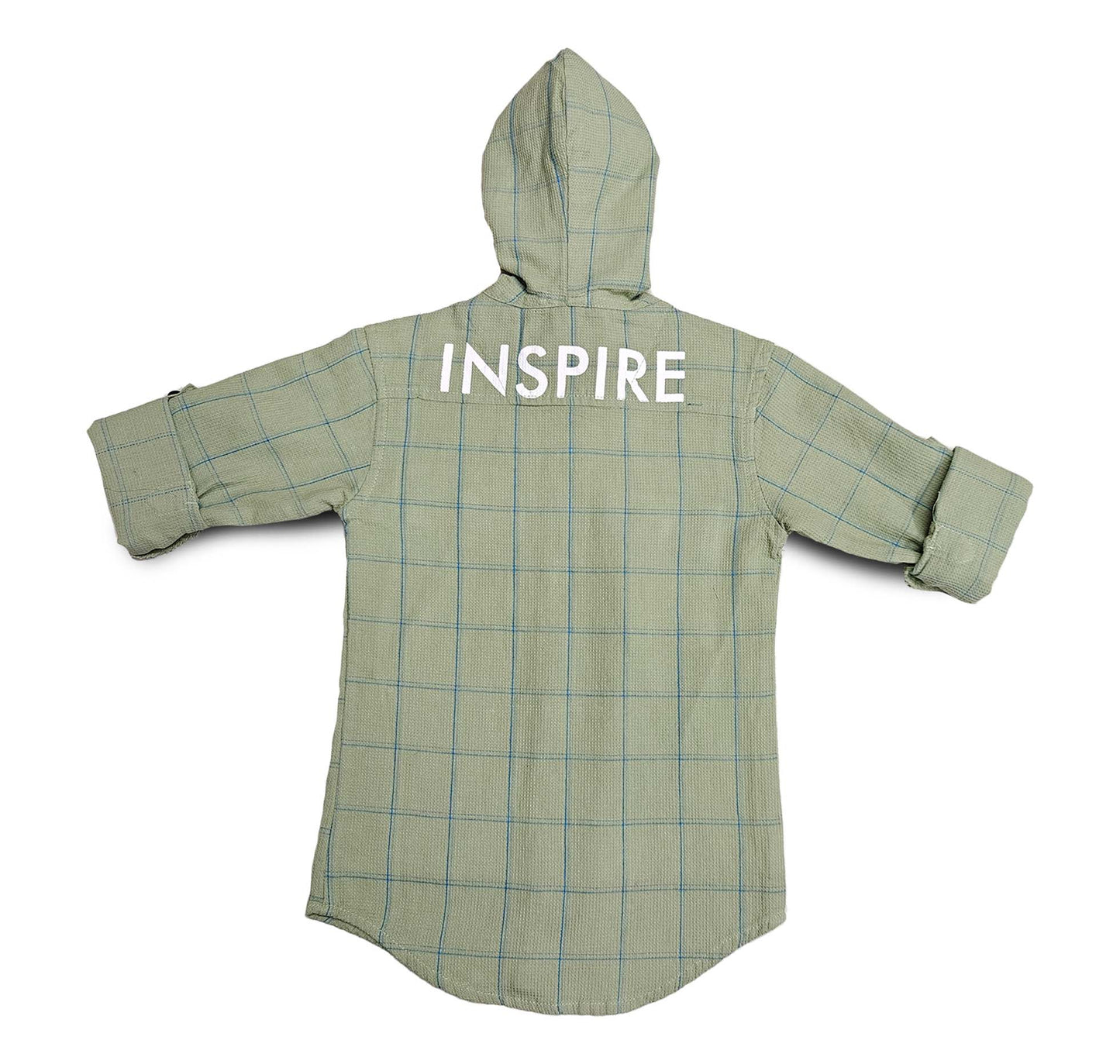 Green Boys Hoodie Full Sleeve Button, Cap Shirt for Kids Boys