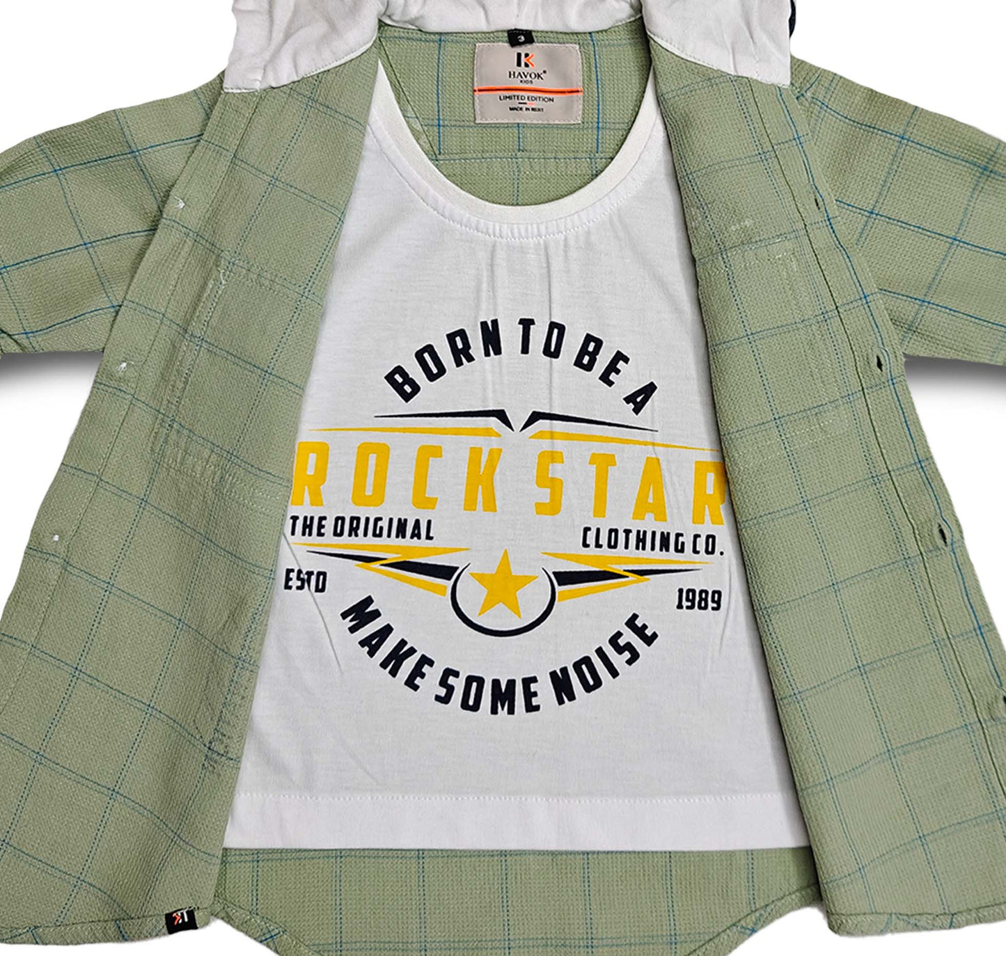 Green Boys Hoodie Full Sleeve Button, Cap Shirt for Kids Boys