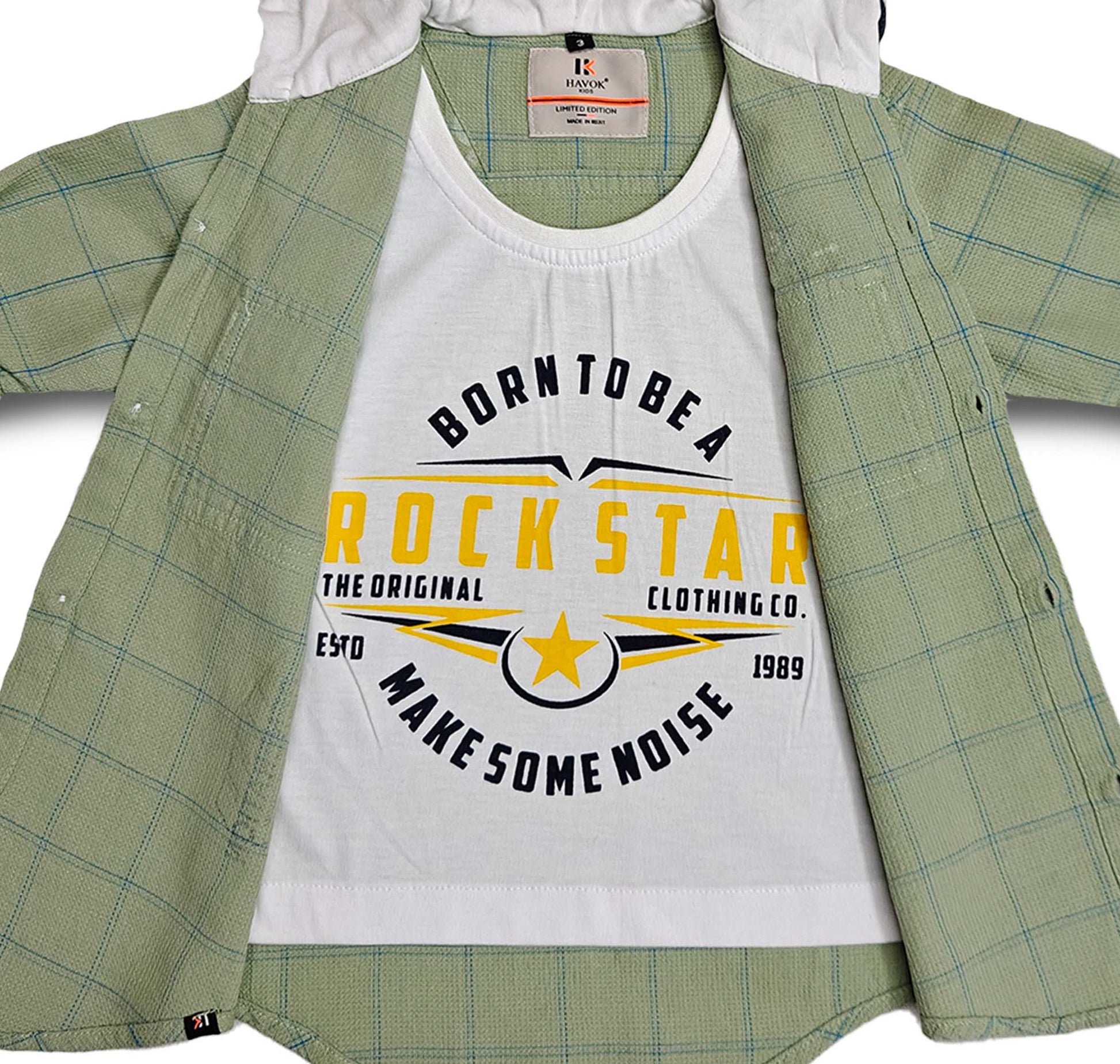 Green Boys Hoodie Full Sleeve Button, Cap Shirt for Kids Boys