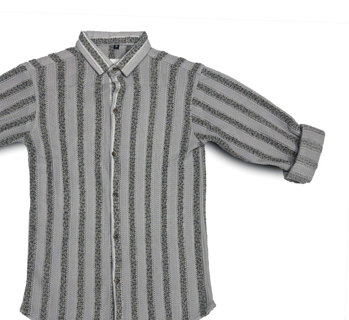 Grey Stripe Shirt Full Sleeve