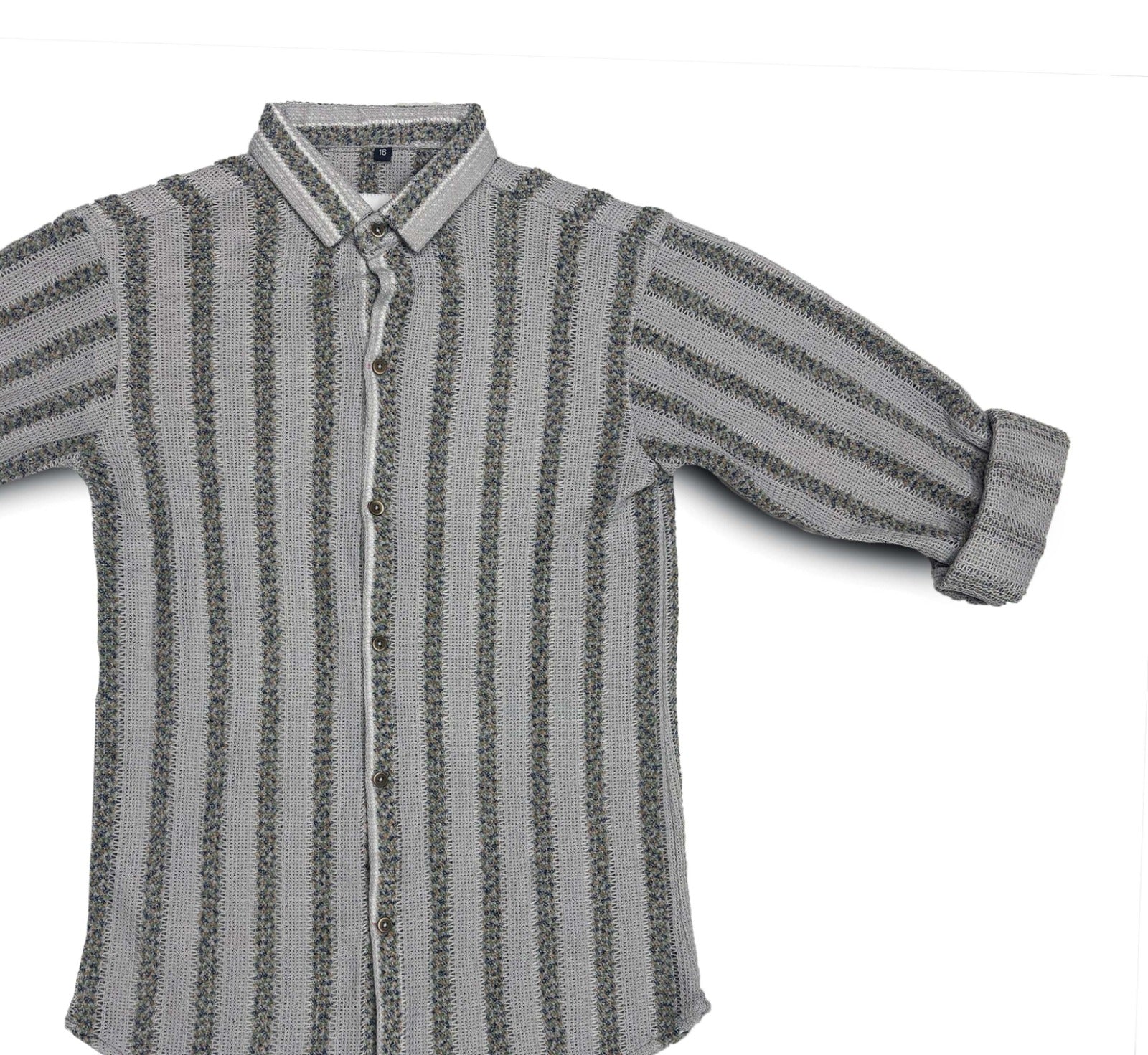 Grey Stripe Shirt Full Sleeve