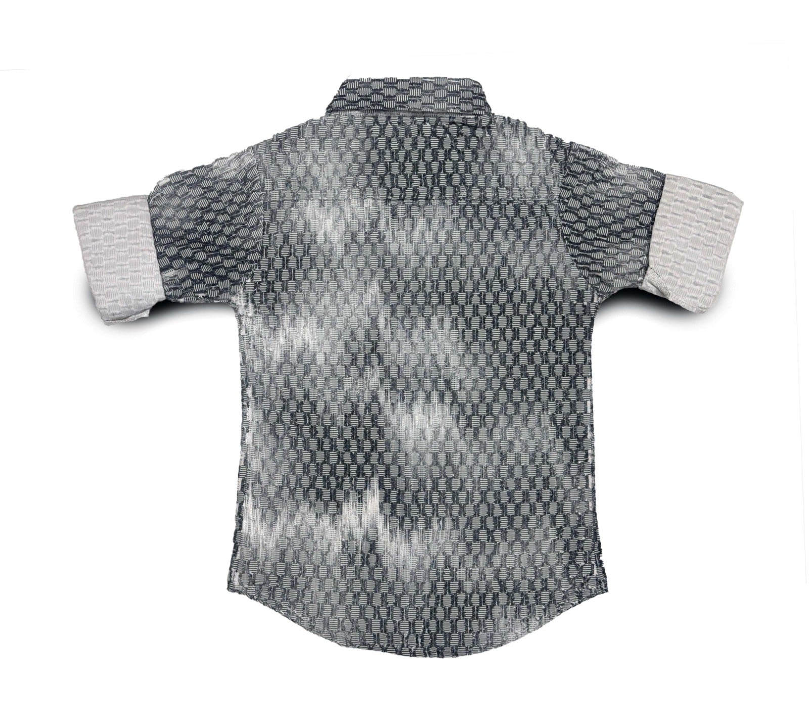 Grey and Black Printed Button-Down Full sleeve Shirt 