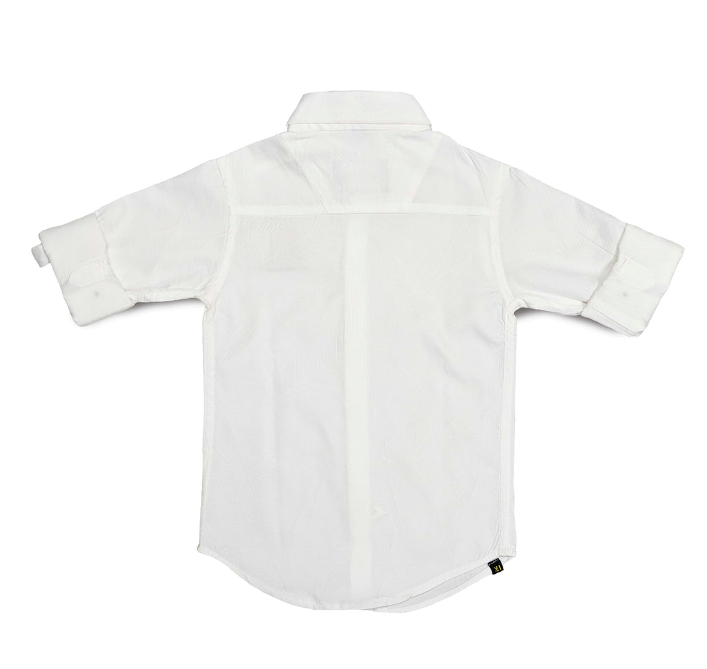 Havok Boys H Logo White Textured Cotton Shirt