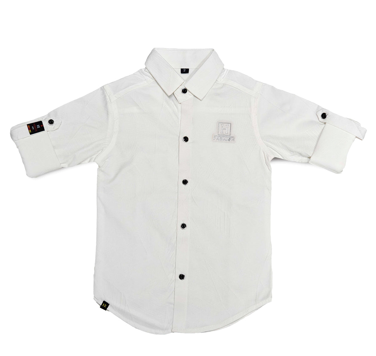 Havok Boys H Logo White Textured Cotton Shirt Havok kids