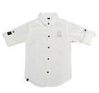 Havok Boys H Logo White Textured Cotton Shirt