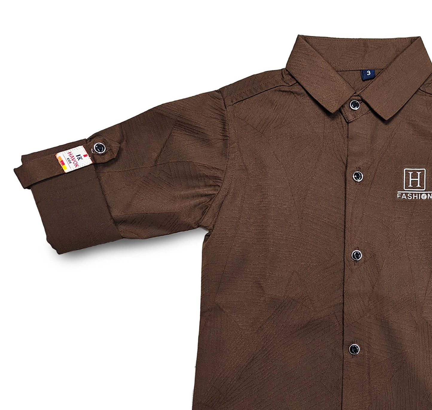 Brown H Logo Shirt Full Sleeve For All Seasons Kids Shirts