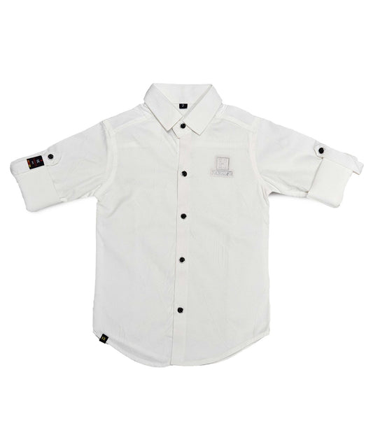 H Logo White Shirt Full Sleeve 