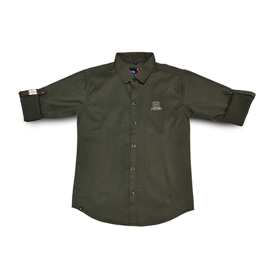 H Logo Green Shirt Full Sleeve