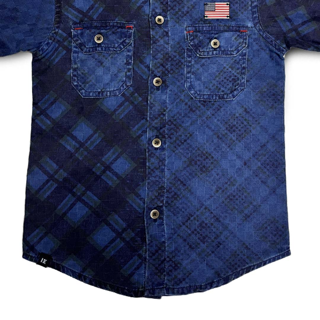 Blue Denim Shirt Full Sleeve Cloud Brust Double Pocket