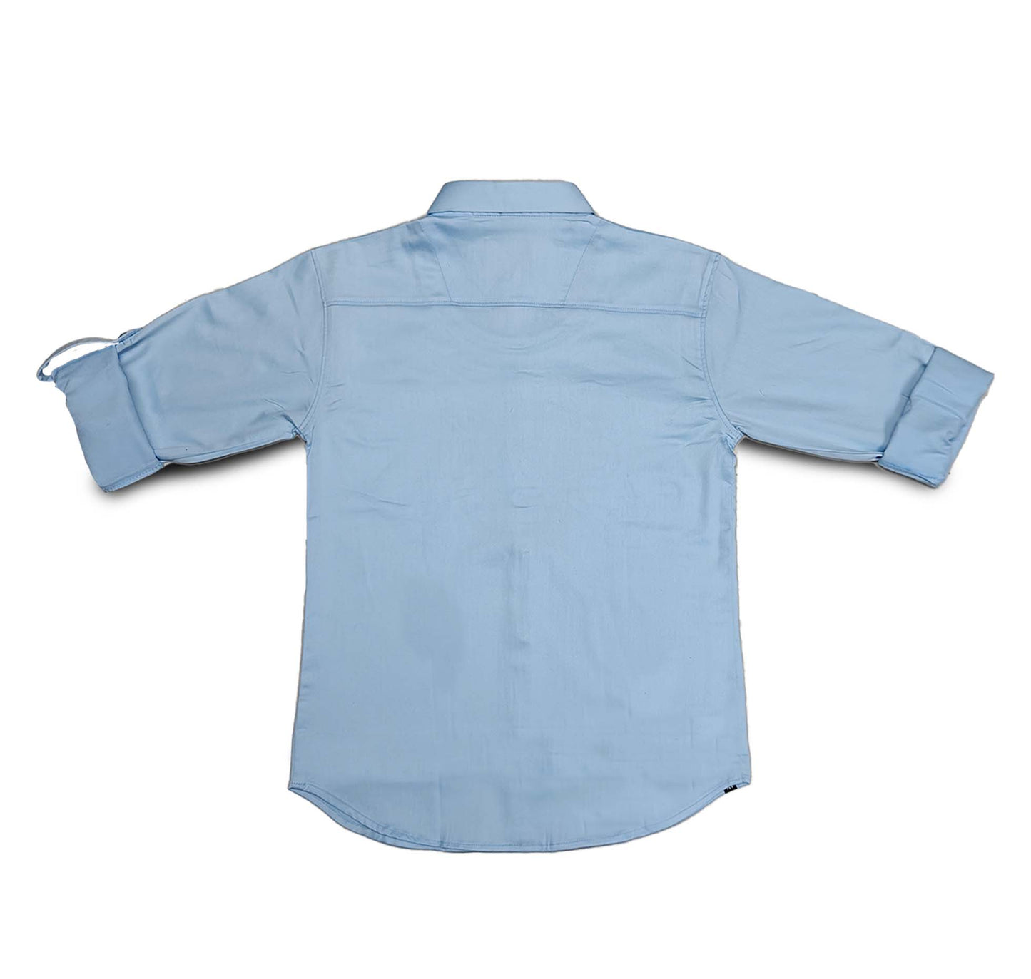 Sky Blue Boys Shirt With Tshirt Collar Shirt with Snap Button