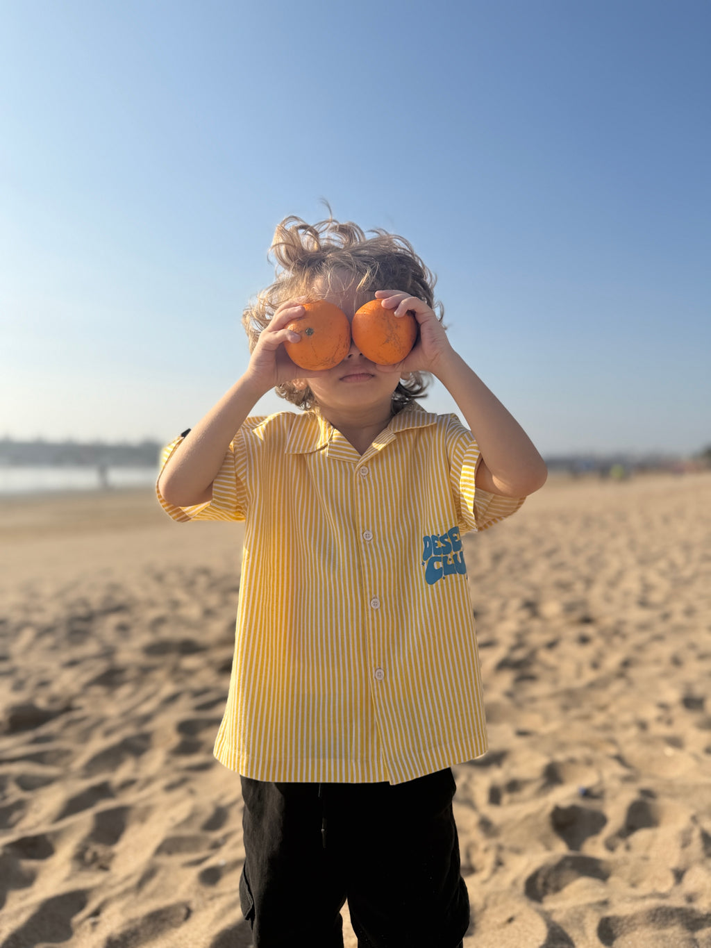 Boys' Cotton Yellow Striped with printed motifs Shirt Havok Kids