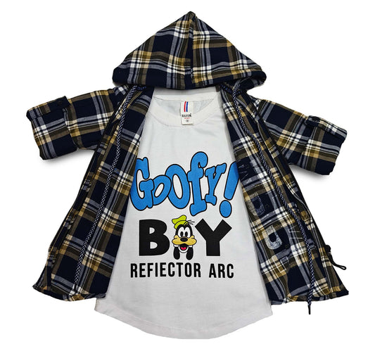 Navy Blue Print Hoodie Full sleeve Boys shirt 