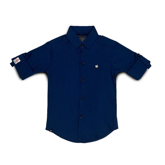 Navy Blue Shirt For Boys Full Sleeve