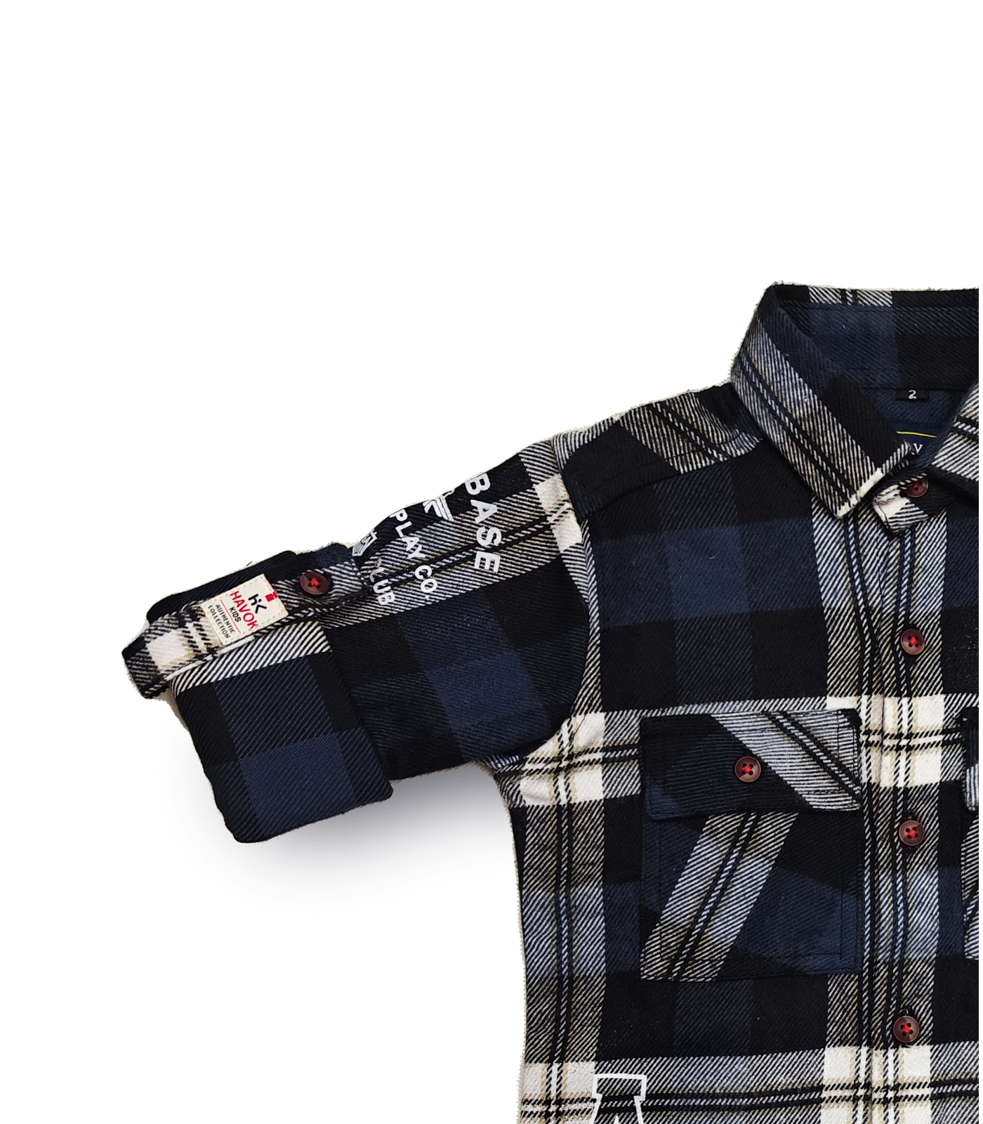 Navy Blue and Grey Button-Down Green Shirt Full Sleeve Spread Collared Boy