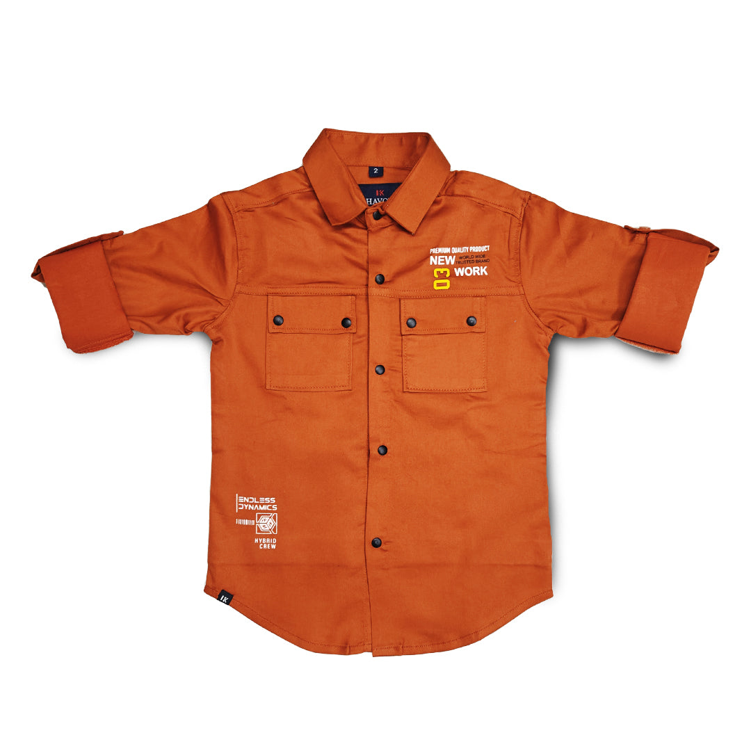 Solid Orange Shirt for Boys