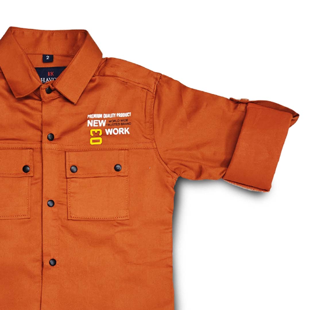 Solid Orange Shirt for Boys