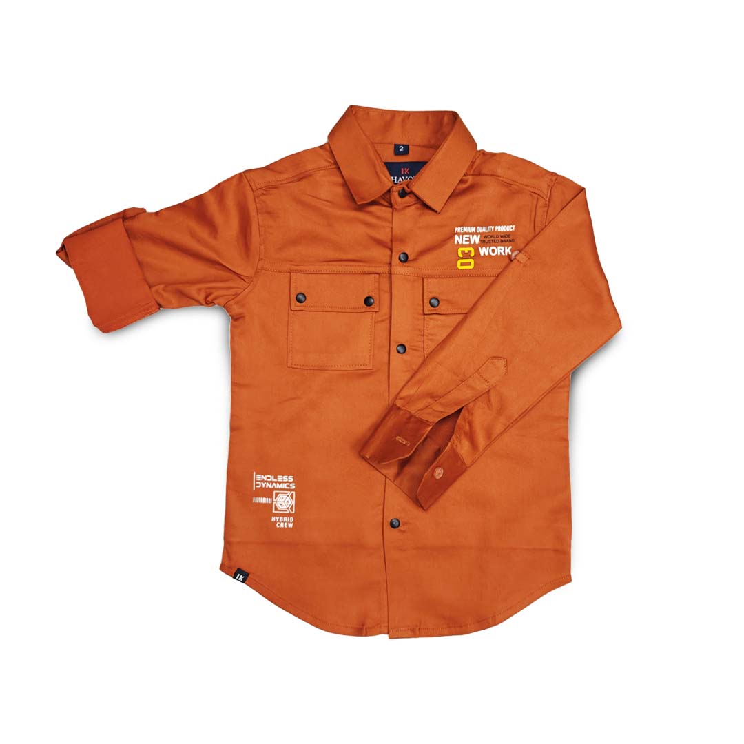 Solid Orange Shirt for Boys