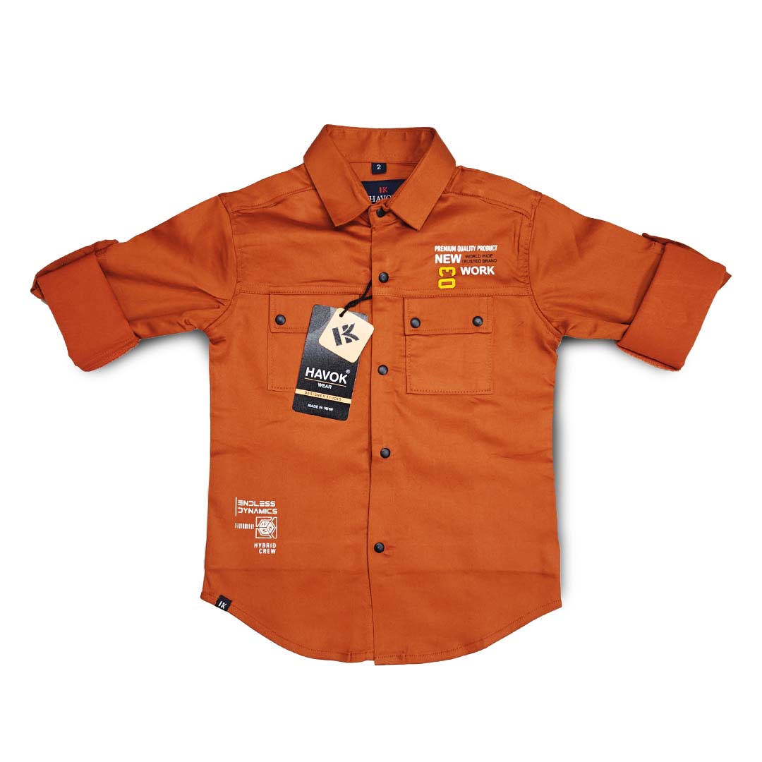 Solid Orange Shirt for Boys