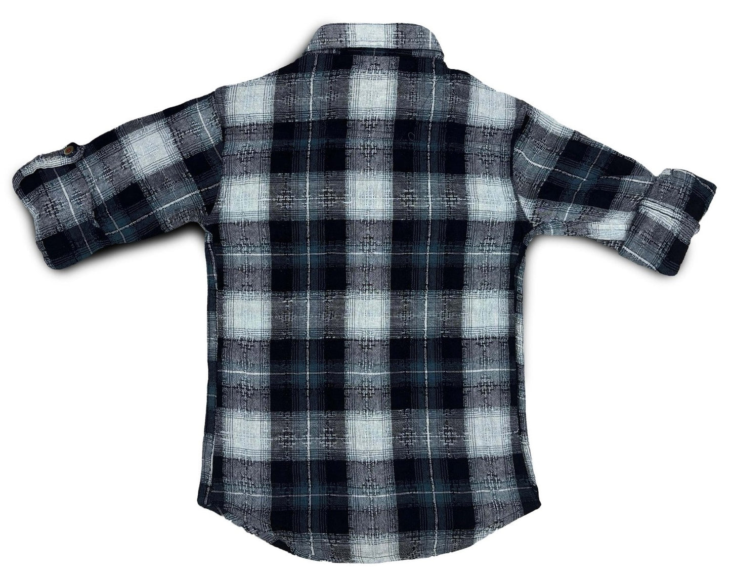 Plaid Checked Shirt Black and Grey Button-Down Full Sleeve
