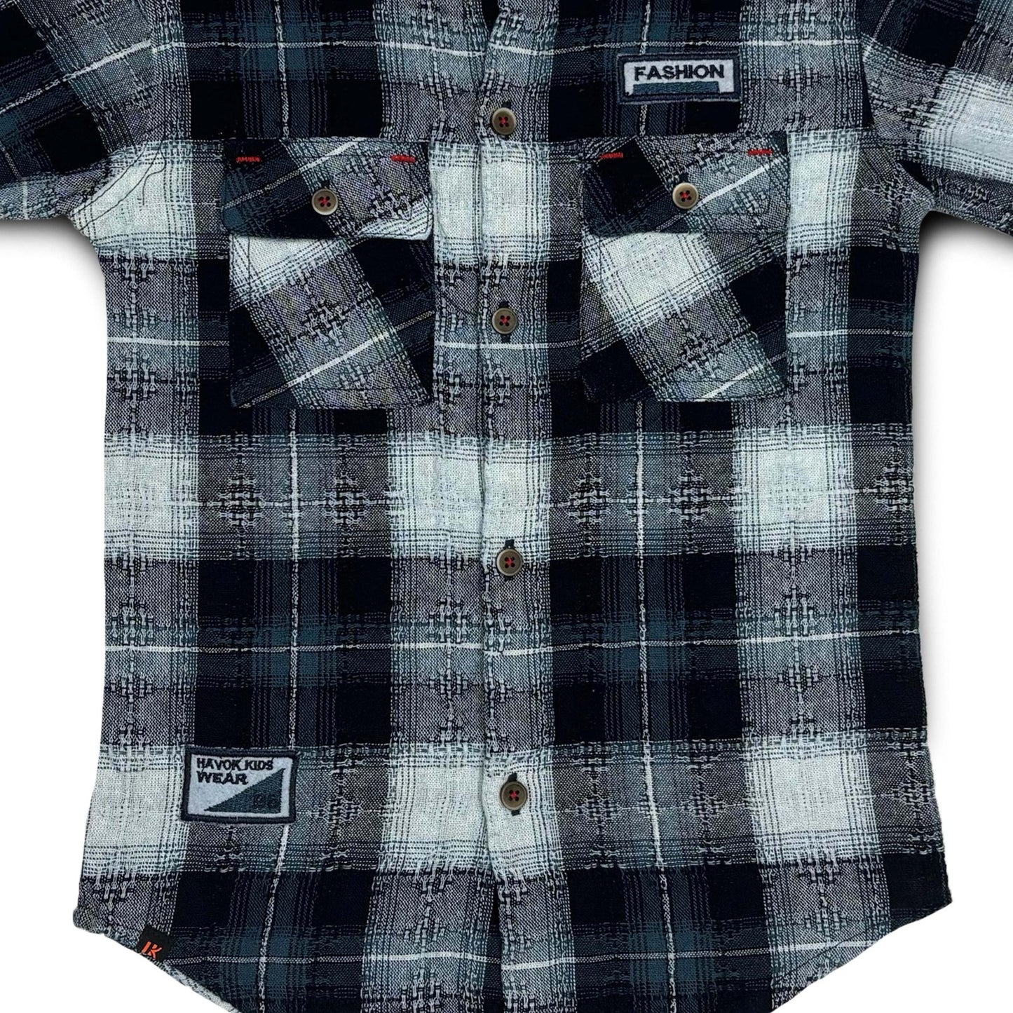 Plaid Checked Shirt Black and Grey Button-Down Full Sleeve
