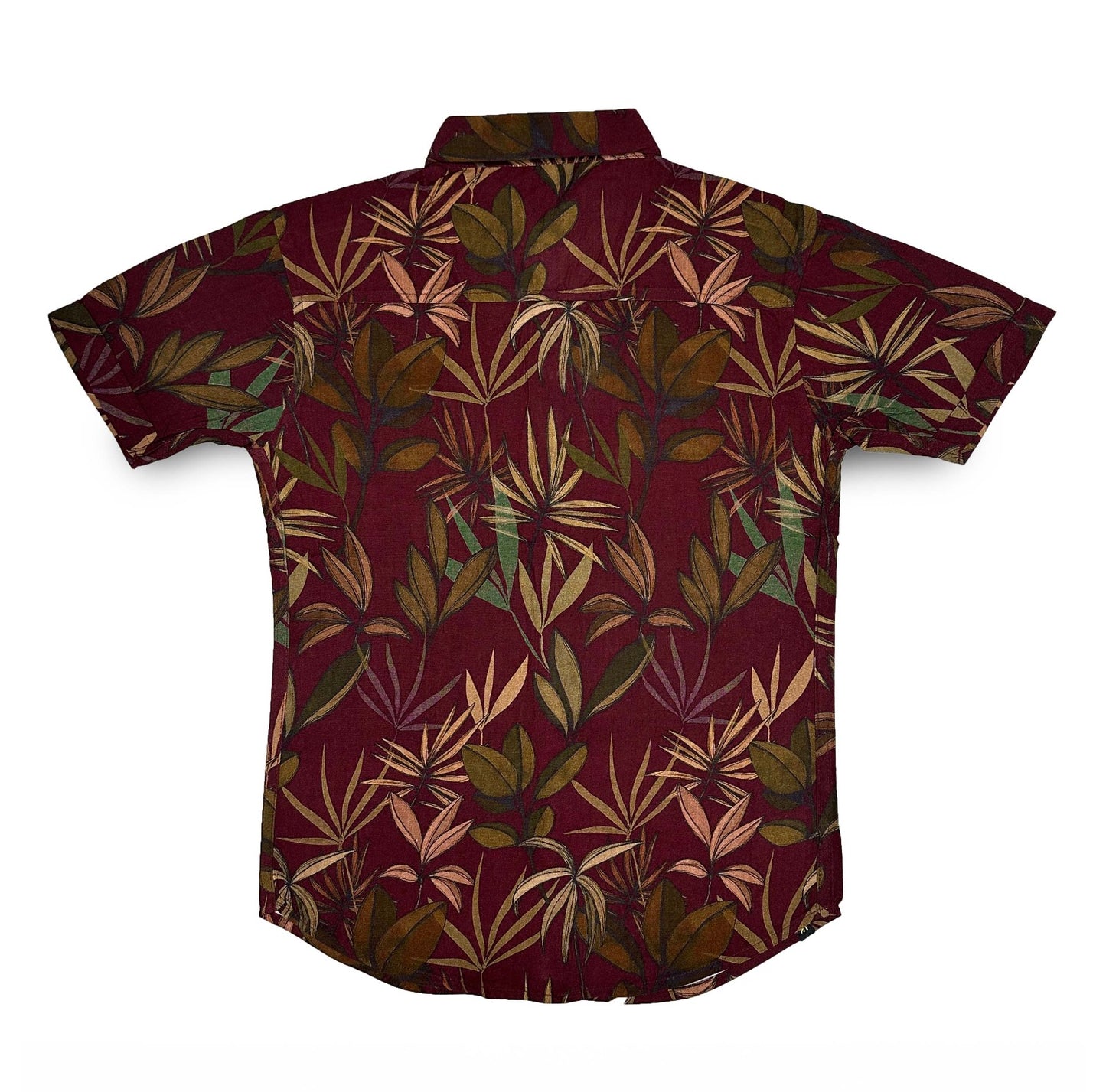 Burgundy Shirt For Boys Full Sleeve Tropical Floral Print Shirt
