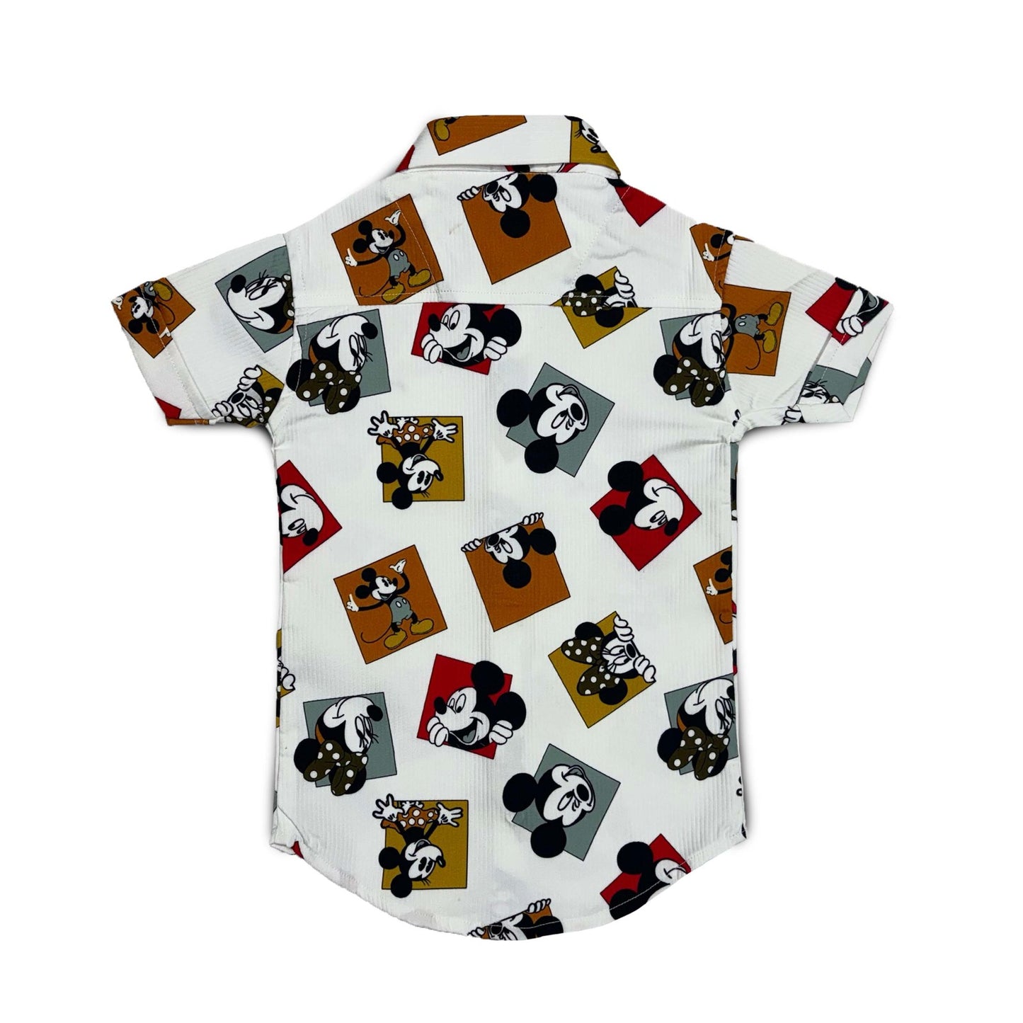 White and Light Blue Short Sleeve Casual Shirt for Kids