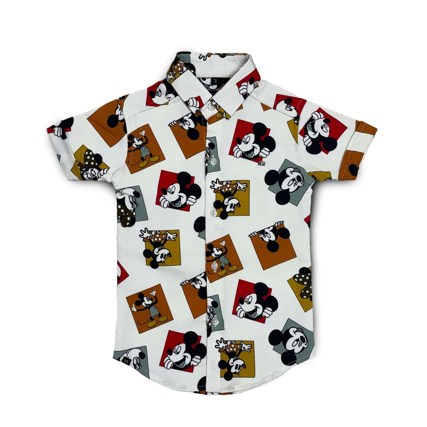 White and Light Blue Short Sleeve Casual Shirt for Kids