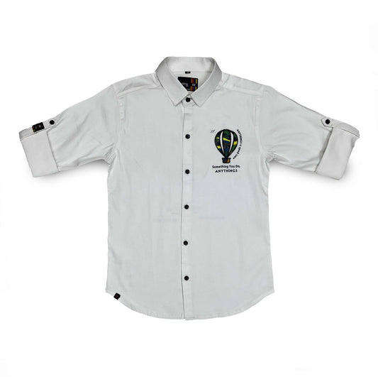 Shirt for Boys Kids Button-Down Shirt White Balloon Print