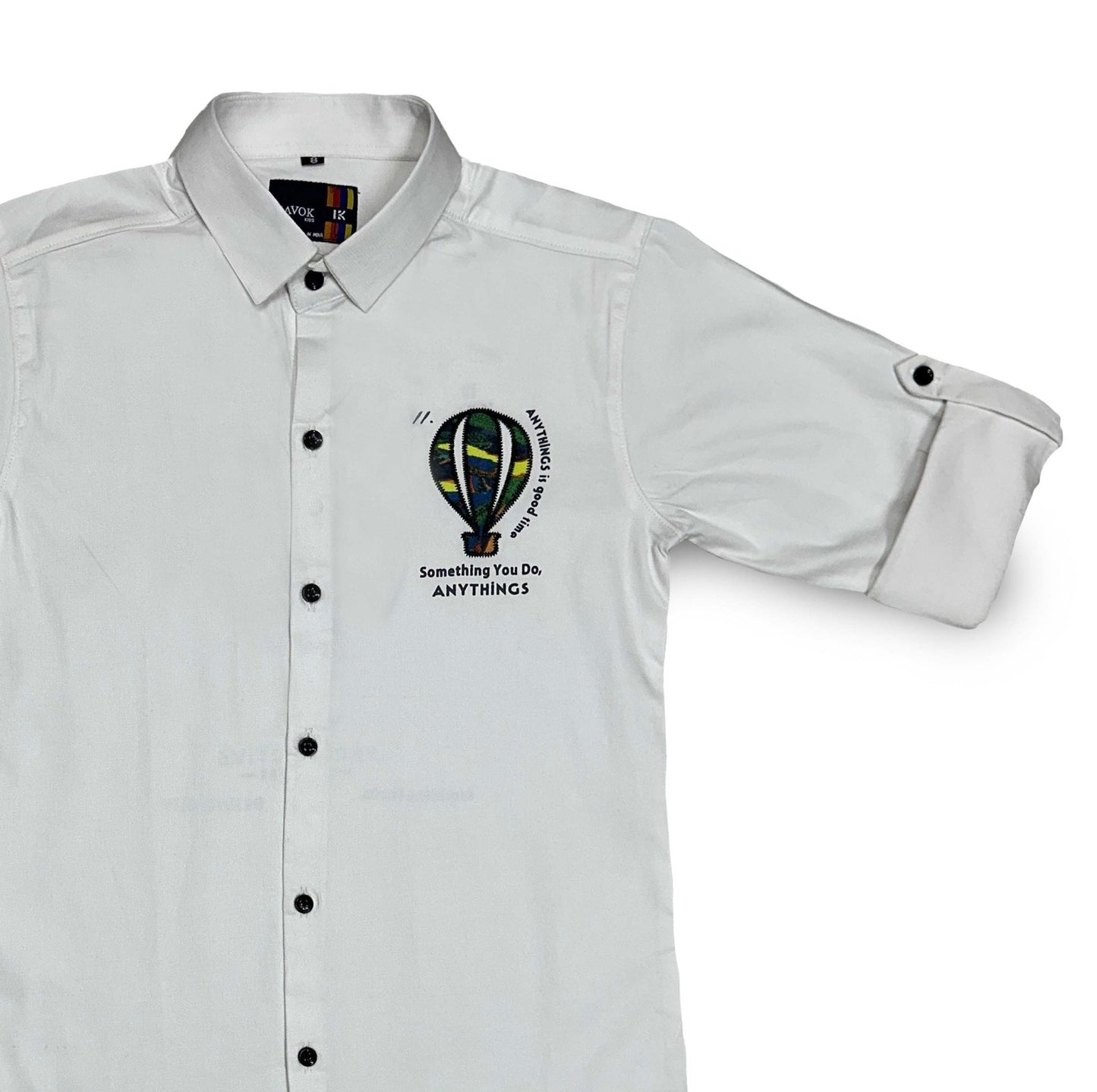 Shirt for Boys Kids Button-Down Shirt White Balloon Print