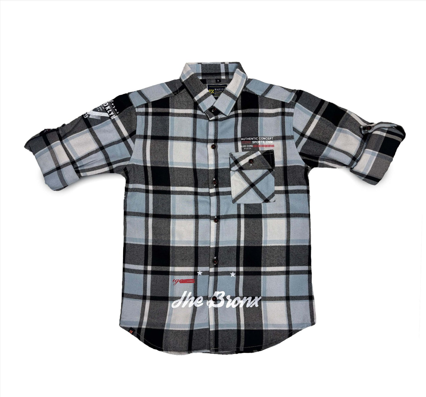 Checks Black and Grey Shirt Full Sleeve