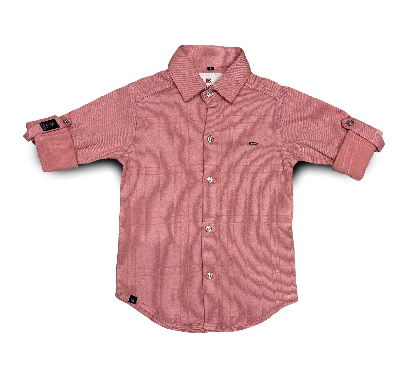Pink Shirt For Boys Full Sleeves Checks Button-Down 