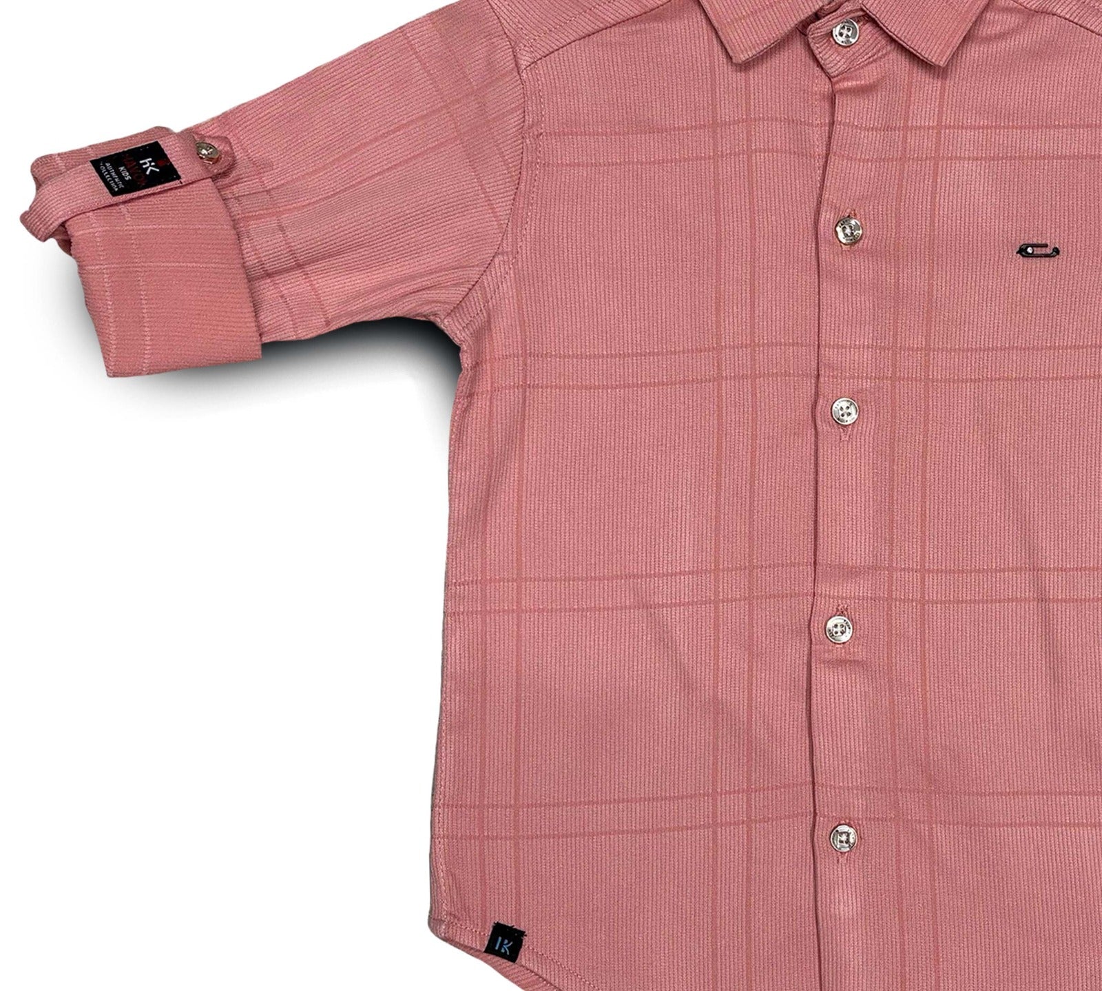 Pink Shirt For Boys Full Sleeves Checks Button-Down 