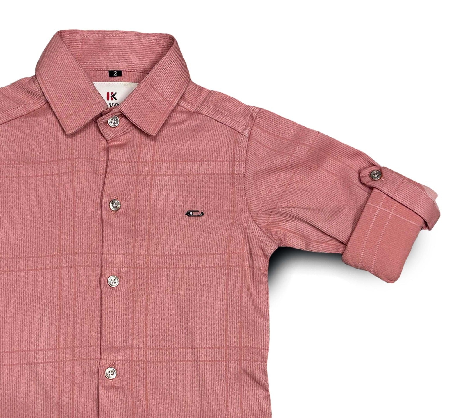 Pink Shirt For Boys Full Sleeves Checks Button-Down 