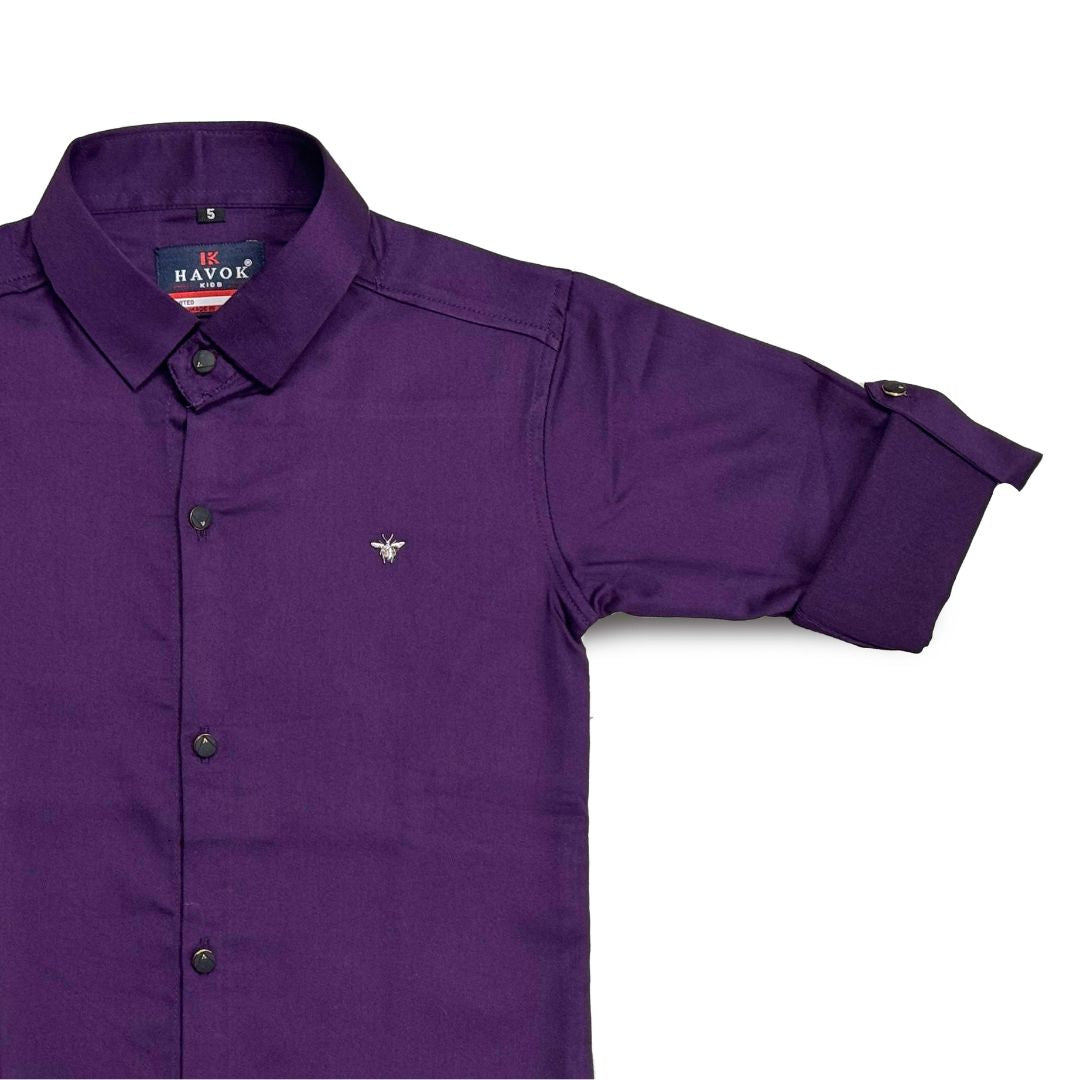 Purple Shirt for Boys Diwali Wear Regular Fit