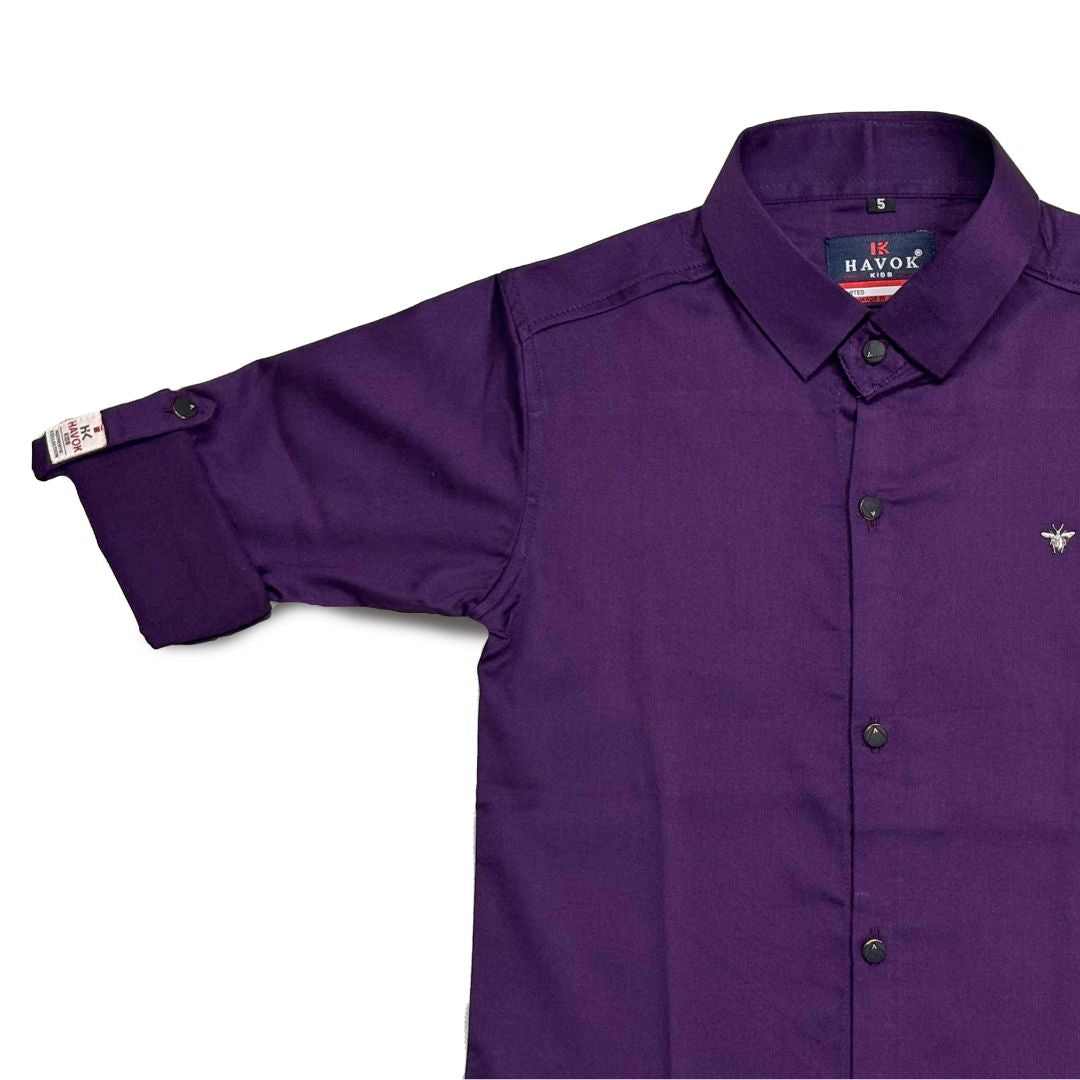 Purple Shirt for Boys Diwali Wear Regular Fit