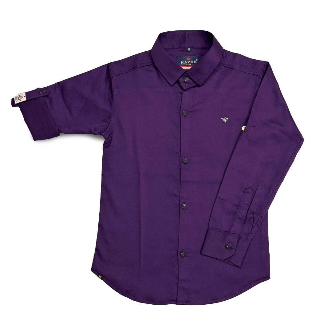 Purple Shirt for Boys Diwali Wear Regular Fit