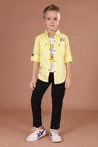 Havok Boys Snap Button-Down Yellow With Tshirt