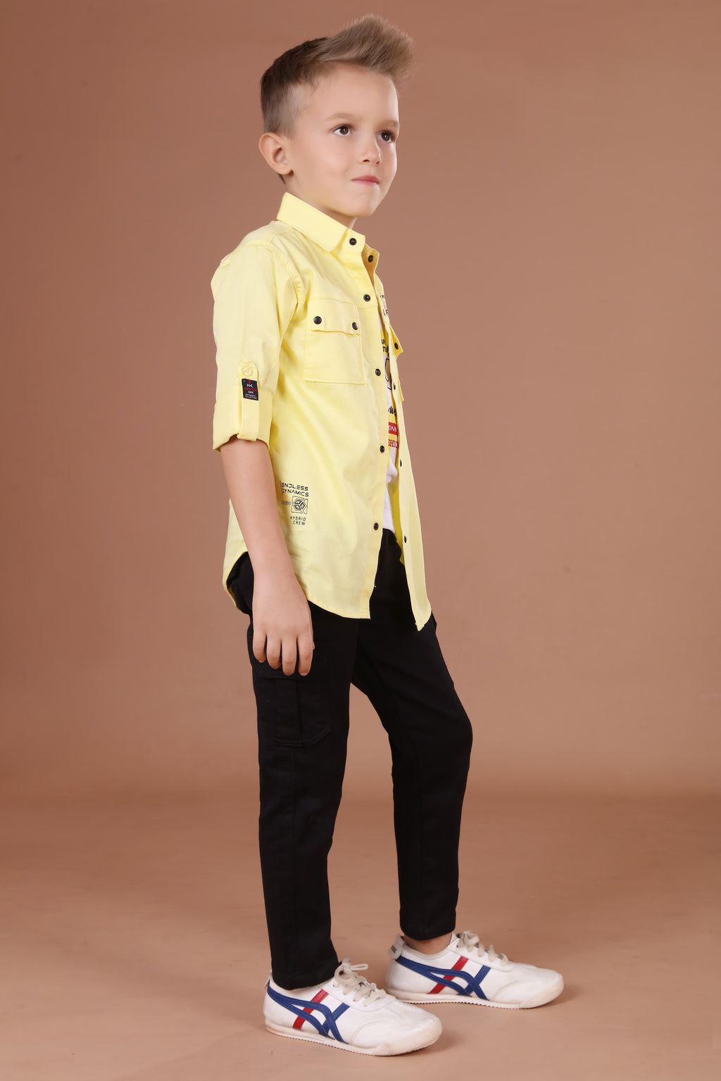 Havok Boys Snap Button-Down Yellow With Tshirt