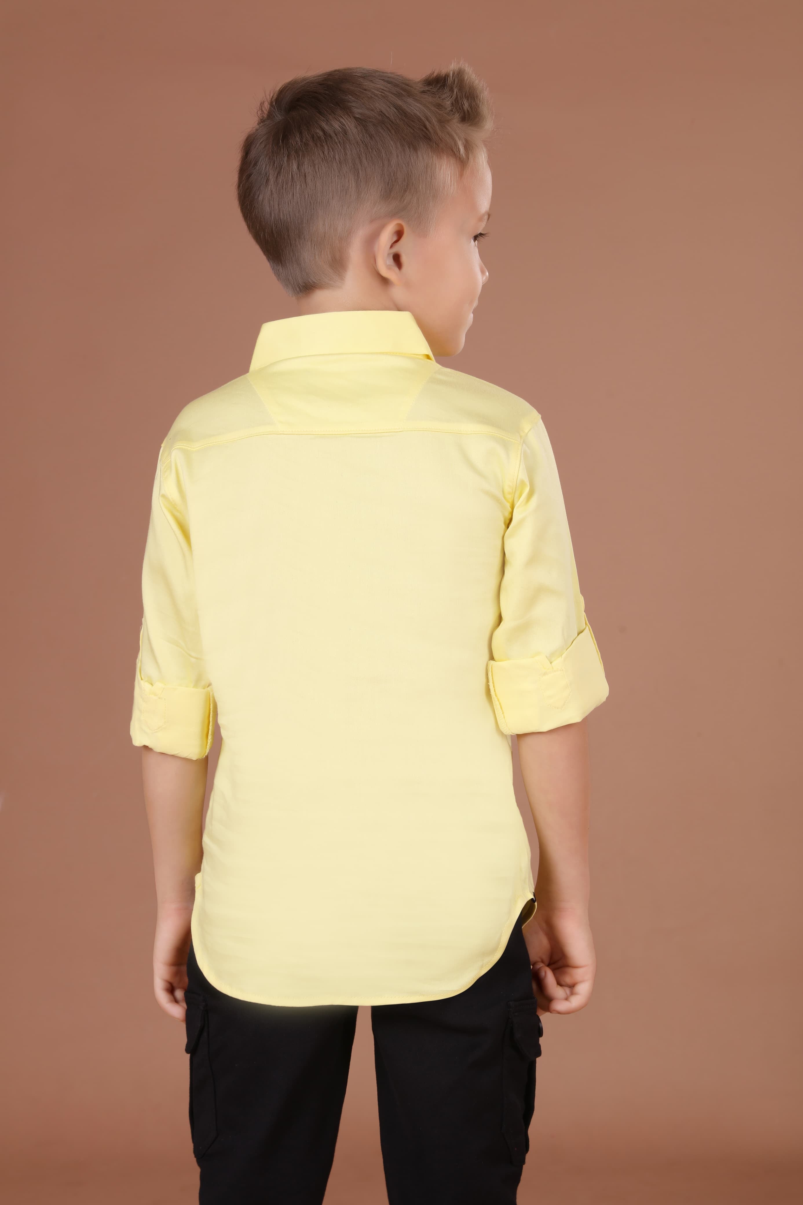 Havok Kids Boys Snap Button-Down Yellow With Tshirt Printed Shirt