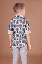 Havok Boys Grey Checkered Shirt