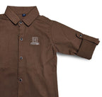 Havok Boys H Logo Brown Textured Cotton Shirt