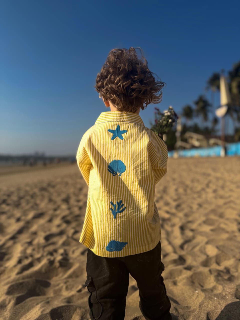 Boys' Yellow Striped with printed motifs Shirt Havok Kids