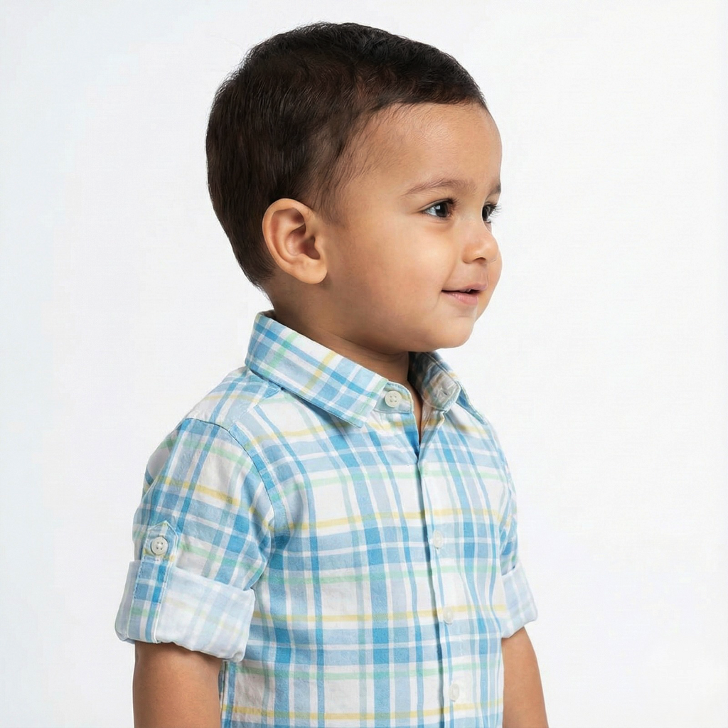 Havok kids | Infant Blue & Yellow Checkered Shirt