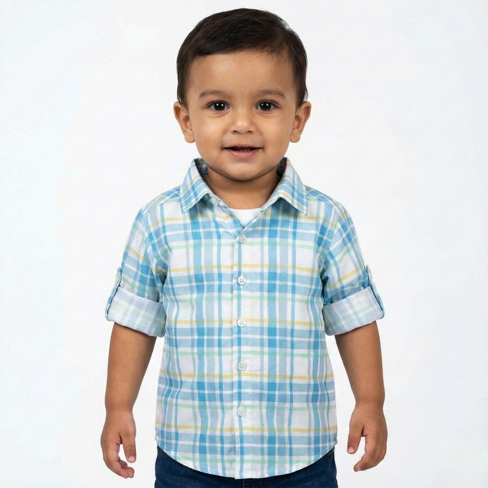 Havok kids | Infant Blue & Yellow Checkered Shirt