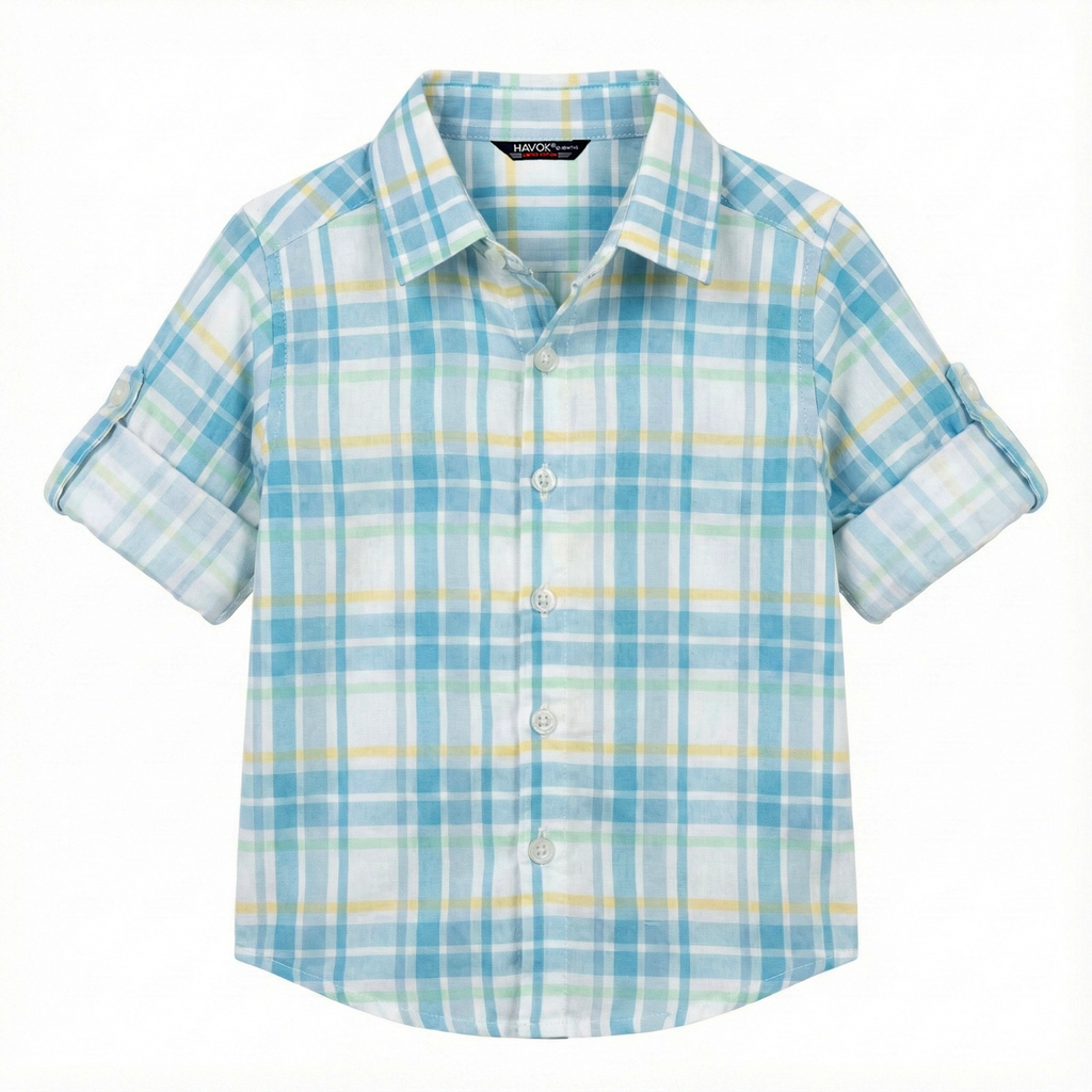Havok kids | Infant Blue & Yellow Checkered Shirt